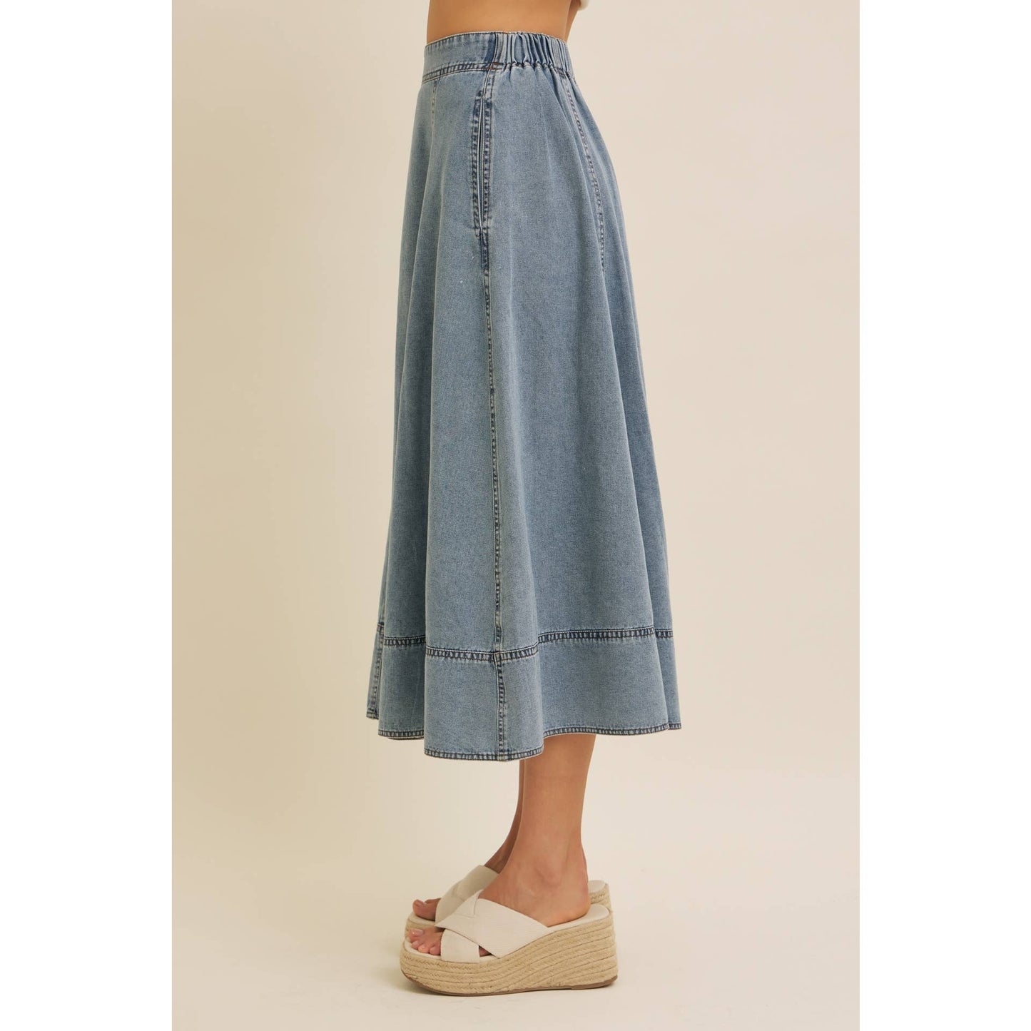 Denim Midi Skirt