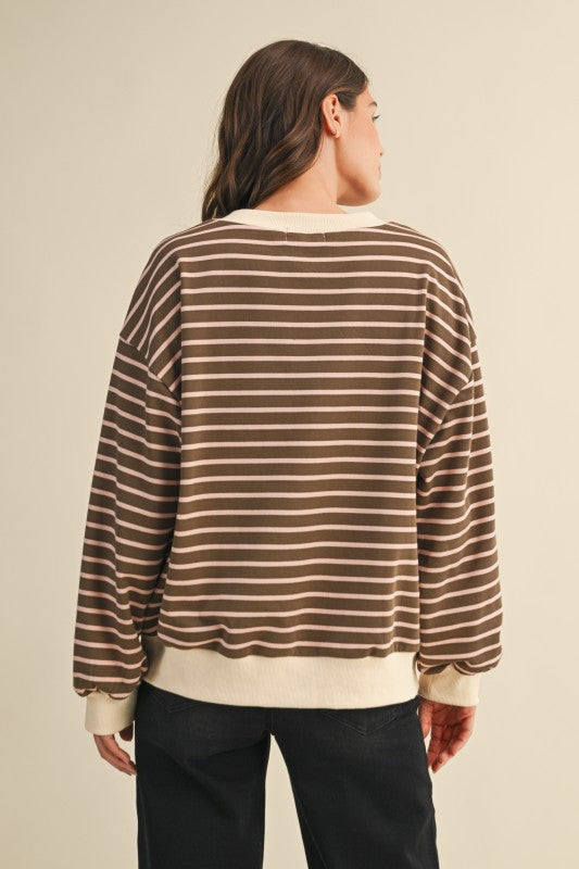 Stripe Sweatshirt Top