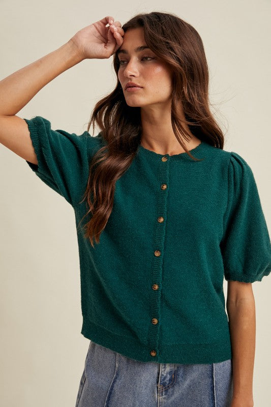 Puff Sleeve Cardigan