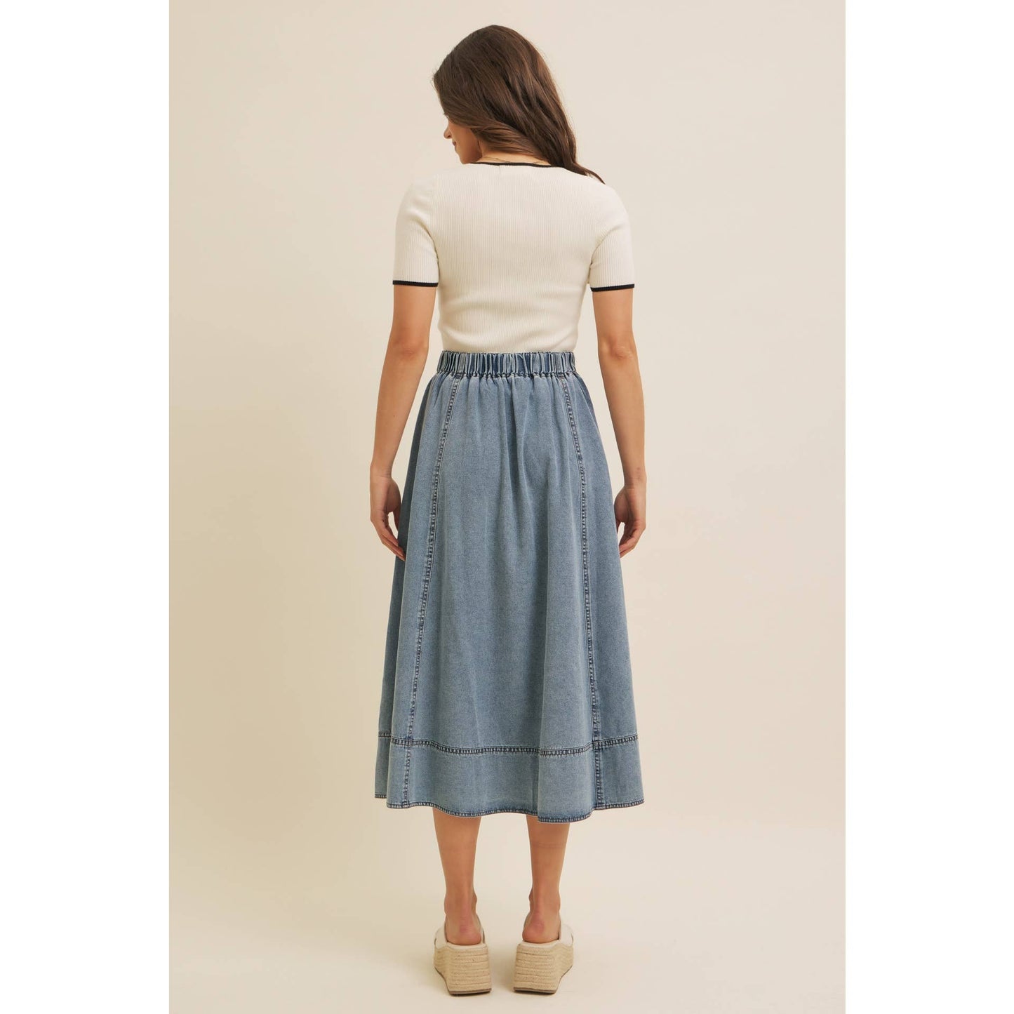 Denim Midi Skirt