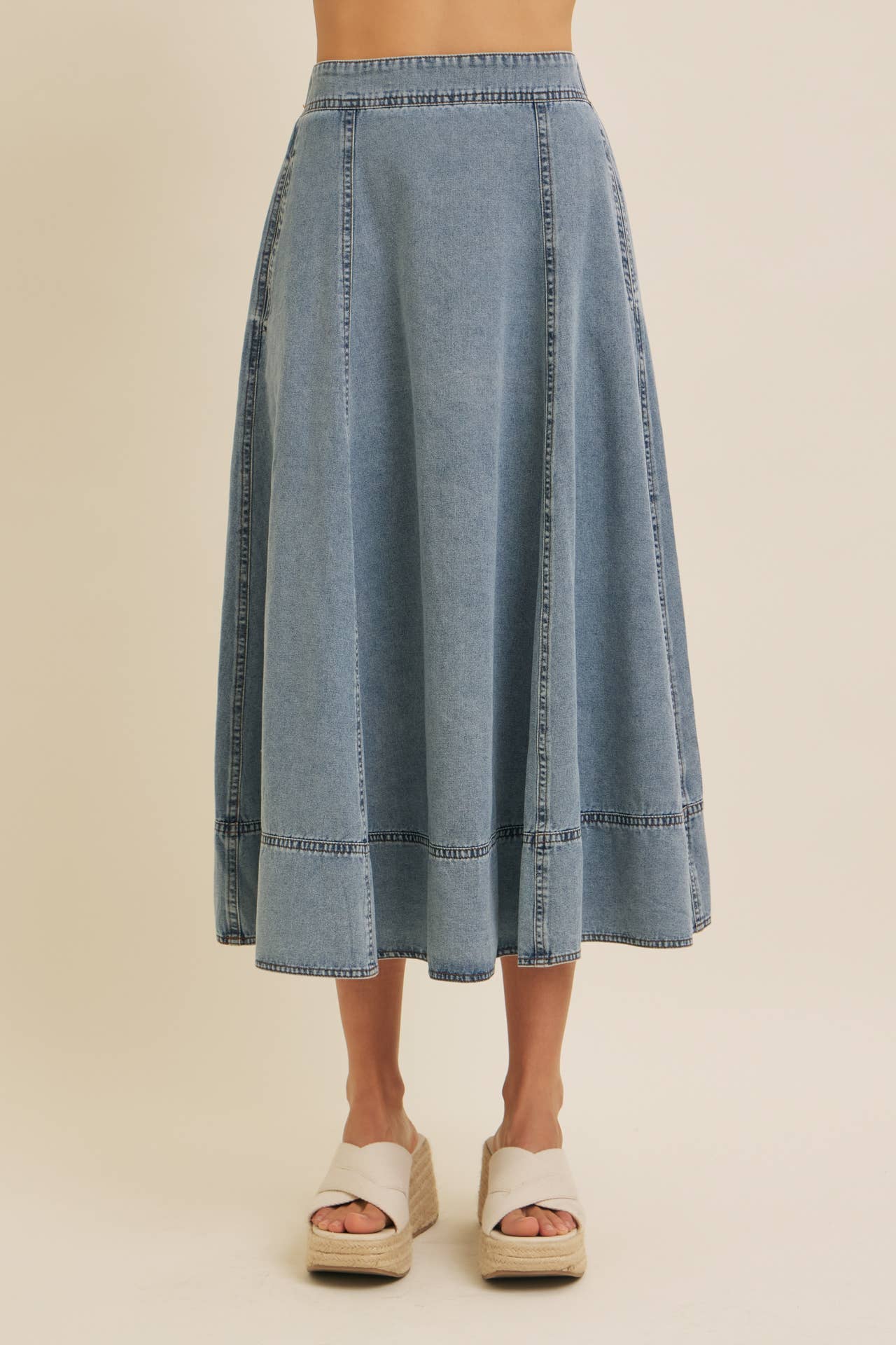 Denim Midi Skirt