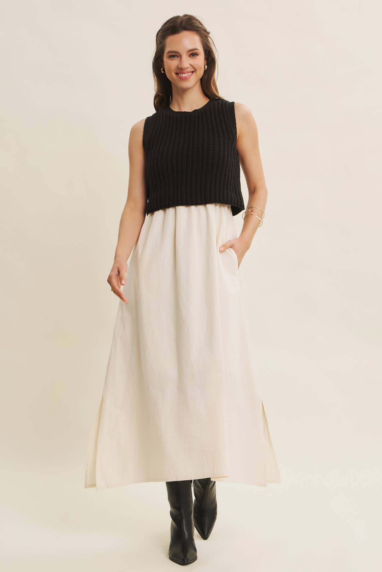 Twofer Sweater Midi Dress