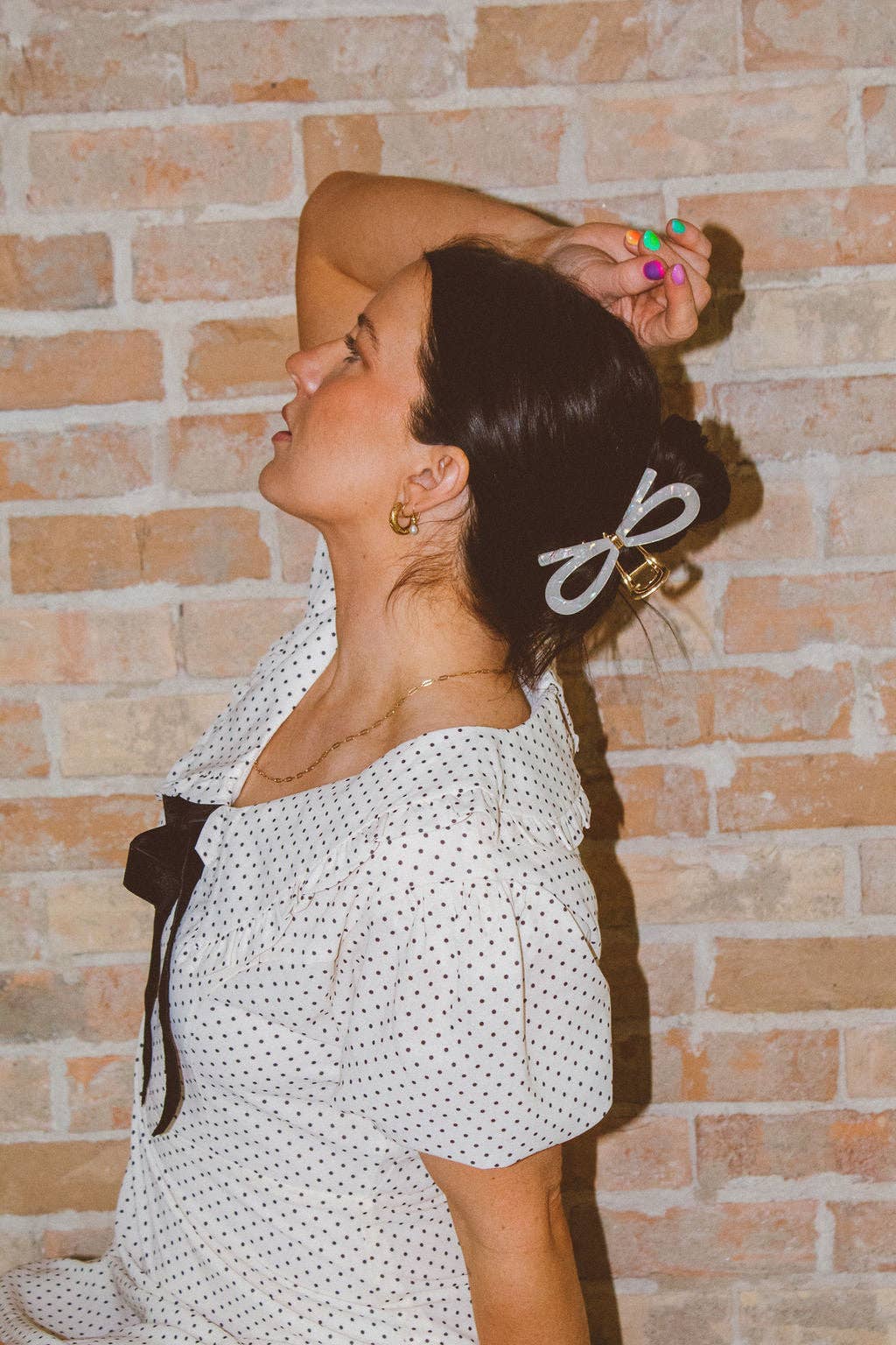 Adrienne Bow Claw Clip: White