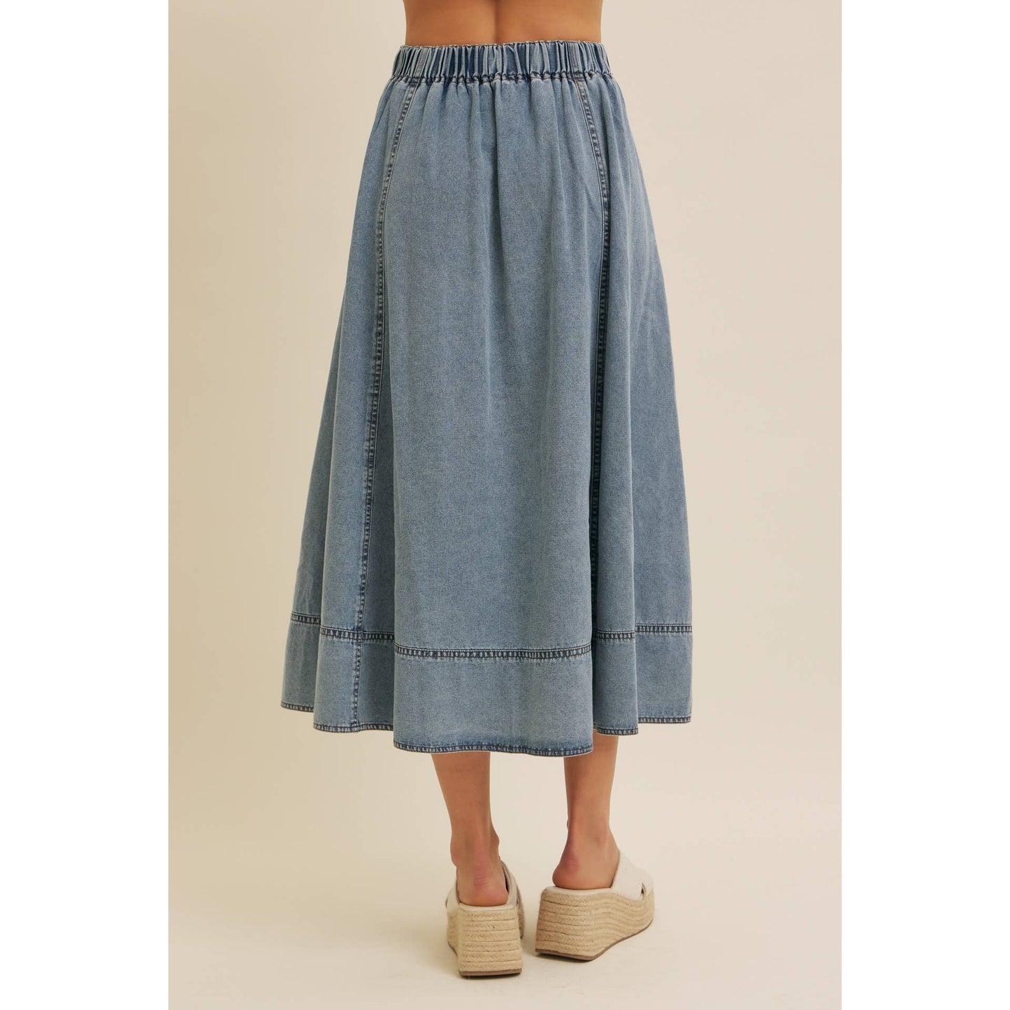 Denim Midi Skirt