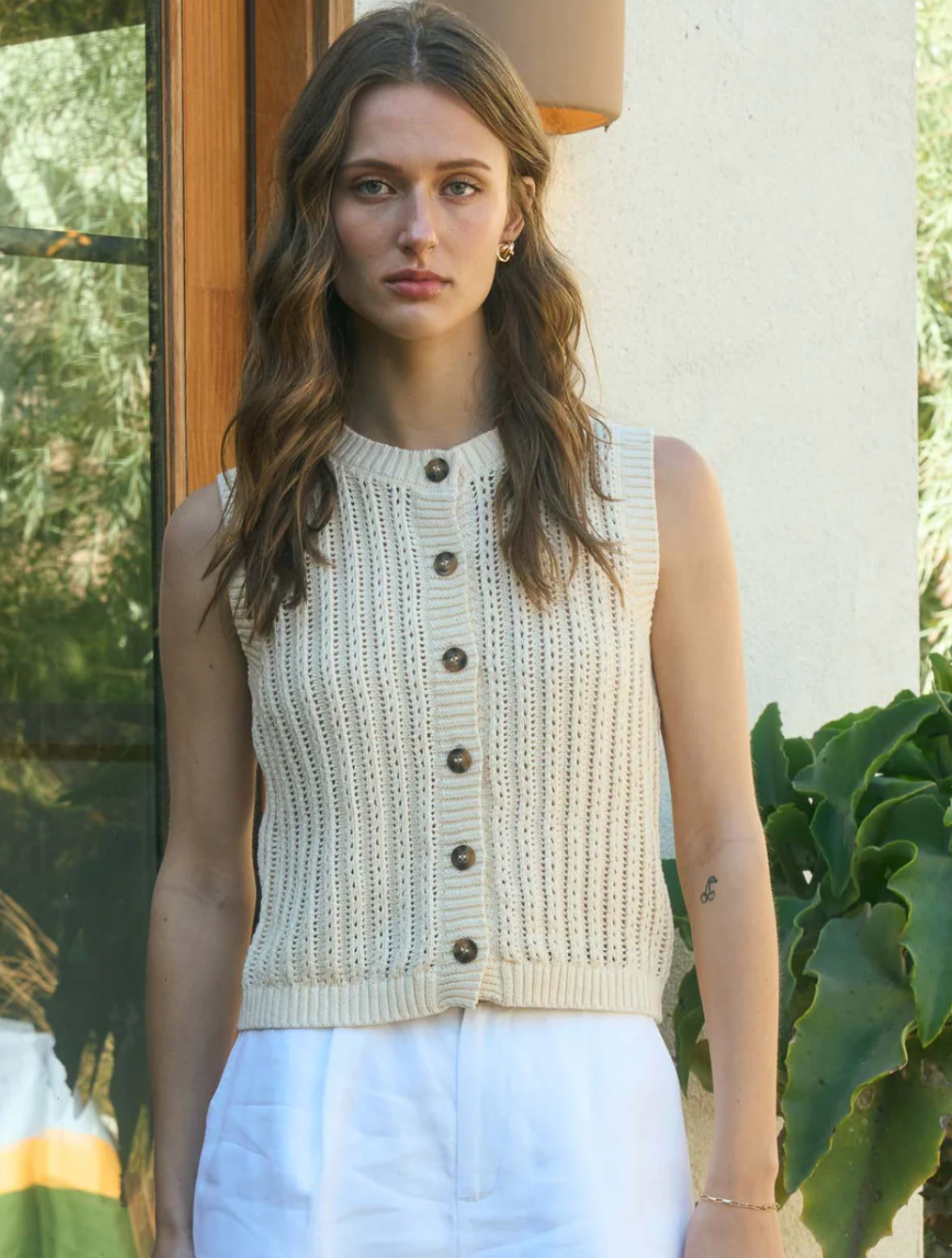 Button Down Cardigan Tank