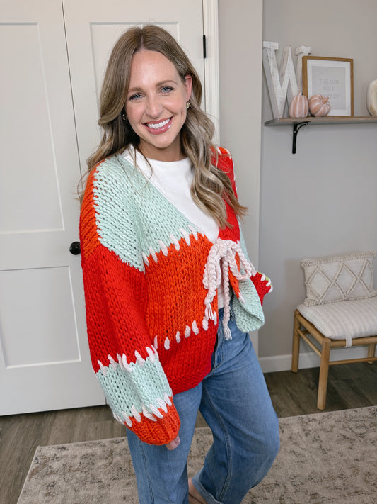 Crochet Colorblock Cardigan