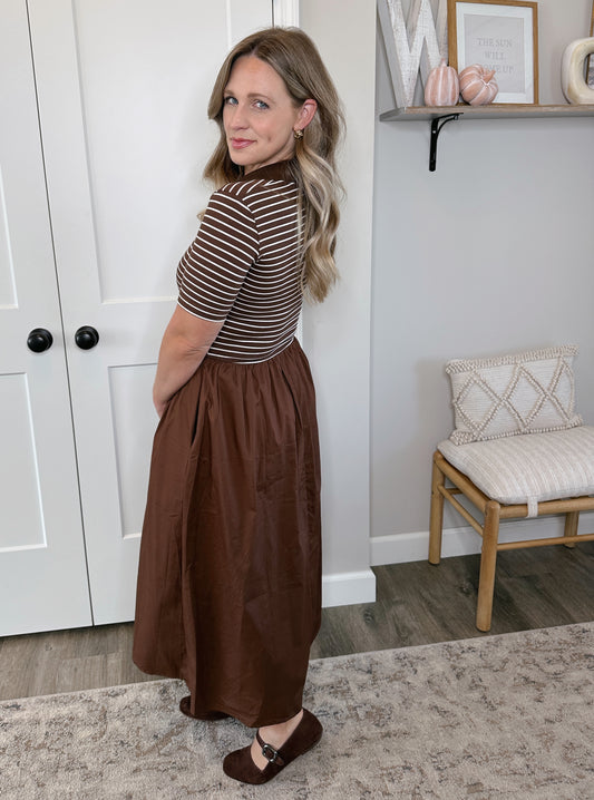 Striped Polo Midi Dress