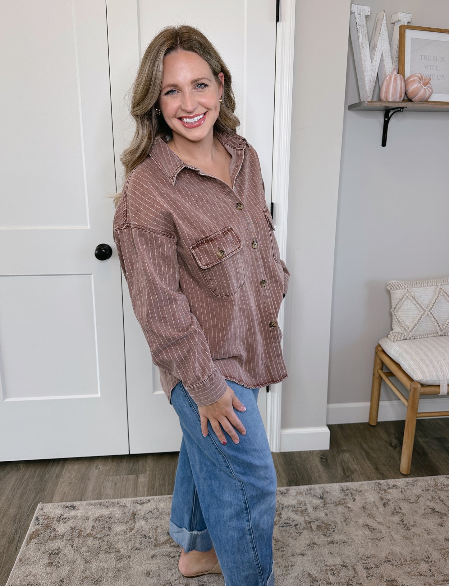 Striped Denim Shirt