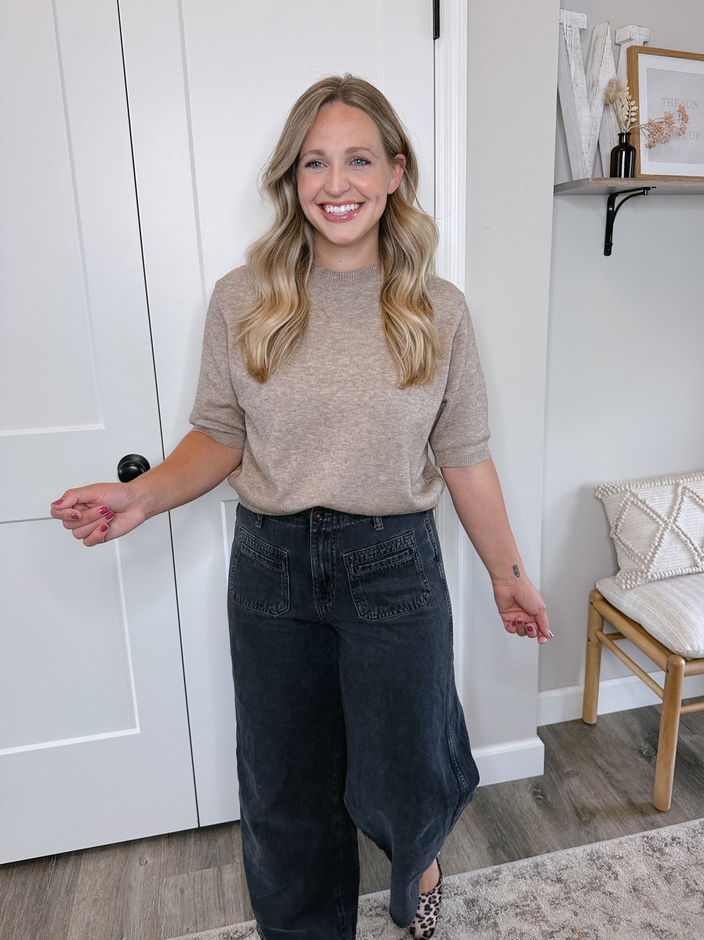 Short Sleeve Sweater Top