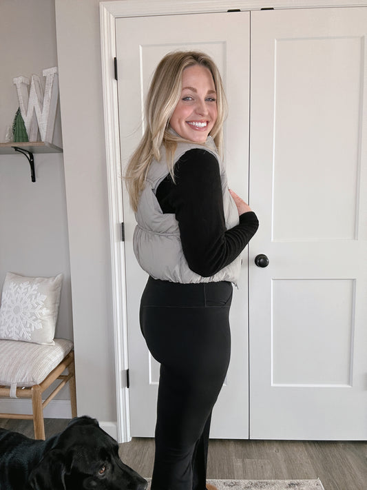 The Basic Cropped Puffer Vest