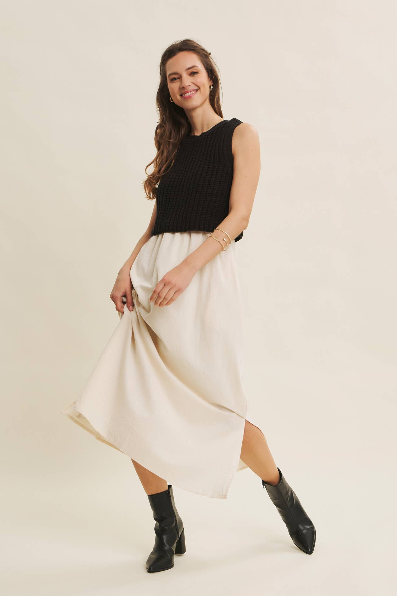 Twofer Sweater Midi Dress