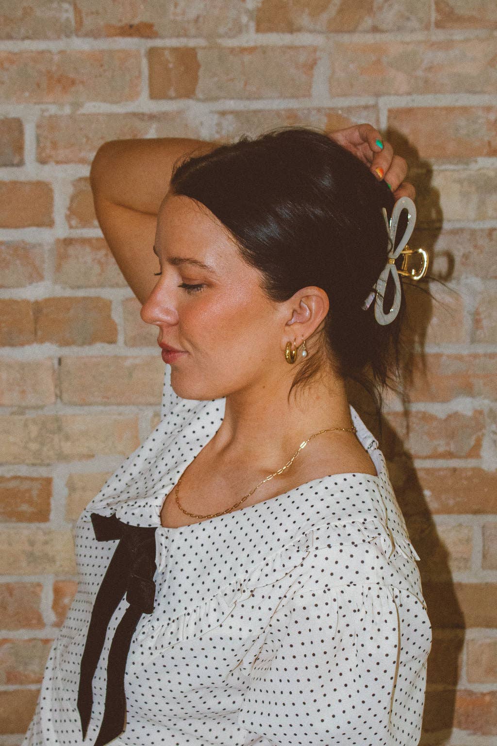 Adrienne Bow Claw Clip: White