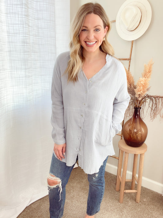 Gauze Button Down