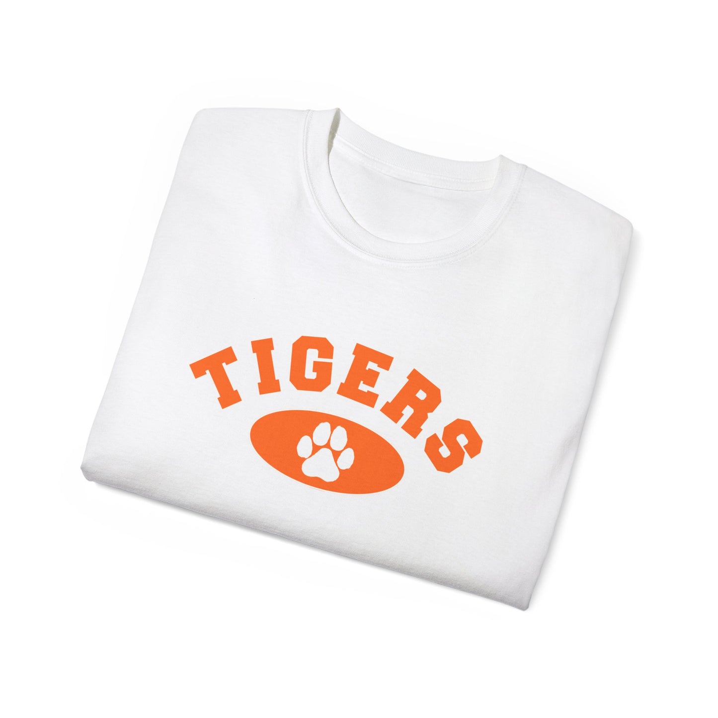 Tigers Paw Graphic Tee — Retro Orange School Spirit T-Shirt