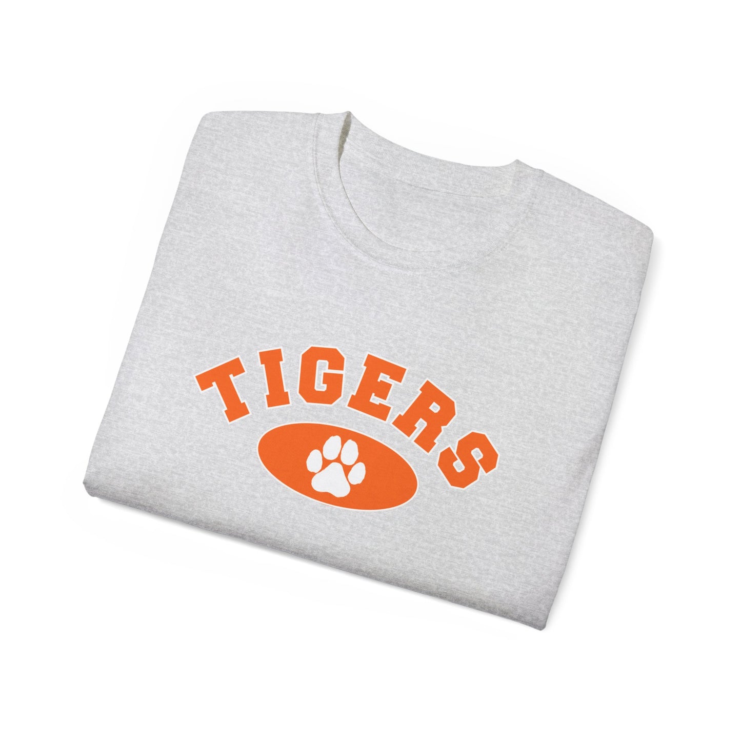 Tigers Paw Graphic Tee — Retro Orange School Spirit T-Shirt