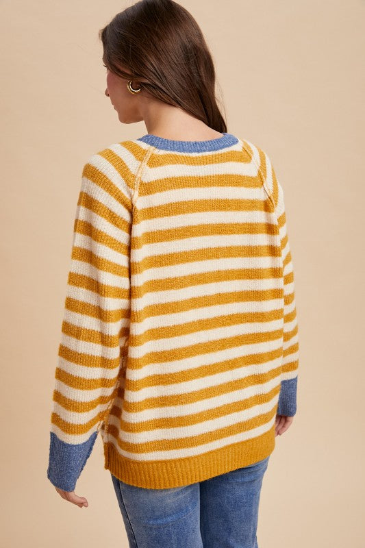 Striped Sweater Cardigan