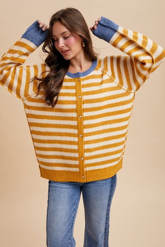 Striped Sweater Cardigan