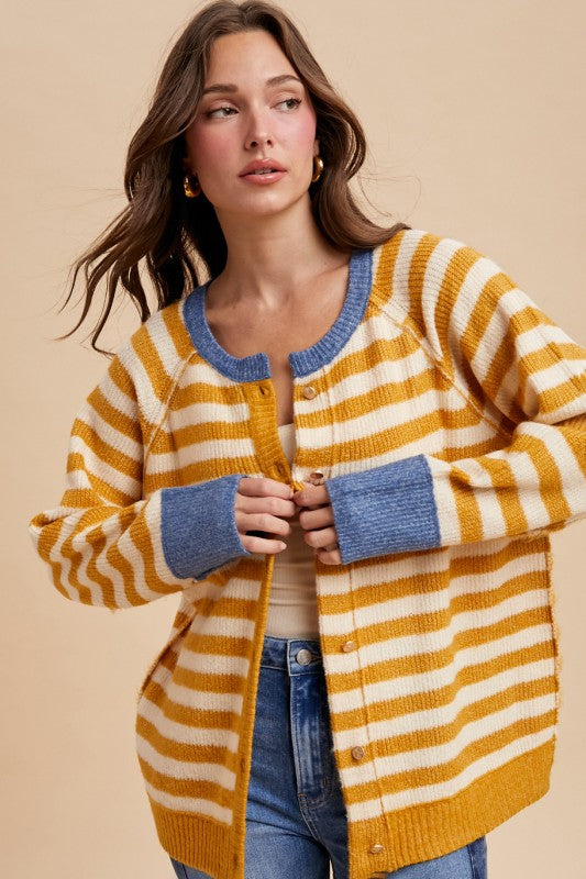 Striped Sweater Cardigan