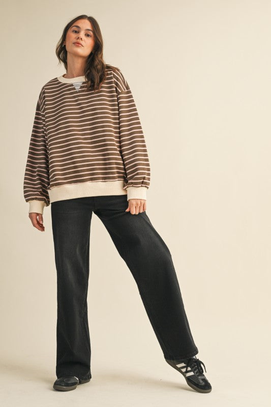 Stripe Sweatshirt Top