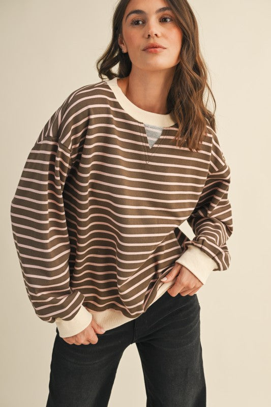 Stripe Sweatshirt Top