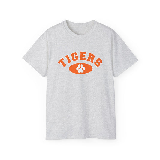 Tigers Paw Graphic Tee — Retro Orange School Spirit T-Shirt