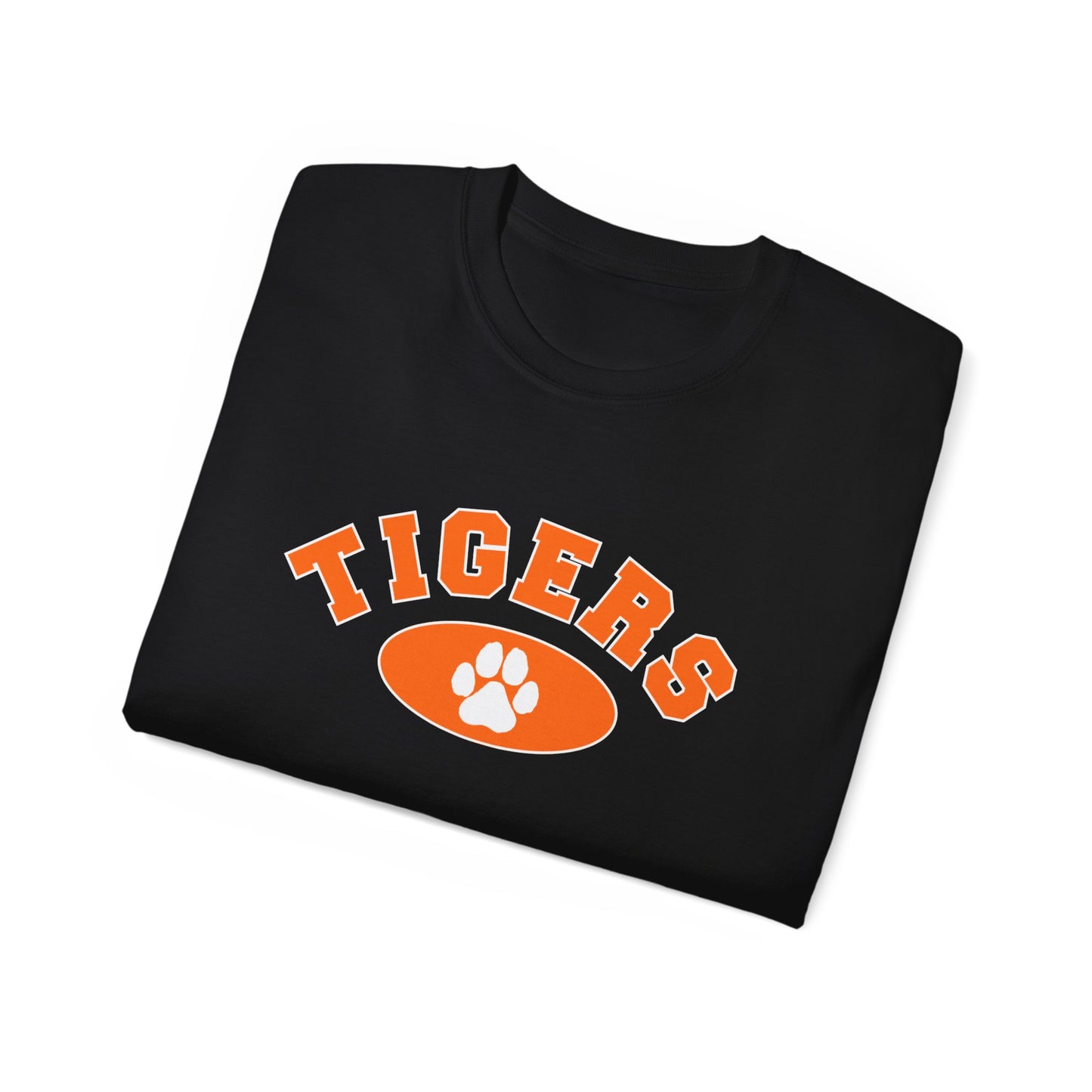 Tigers Paw Graphic Tee — Retro Orange School Spirit T-Shirt