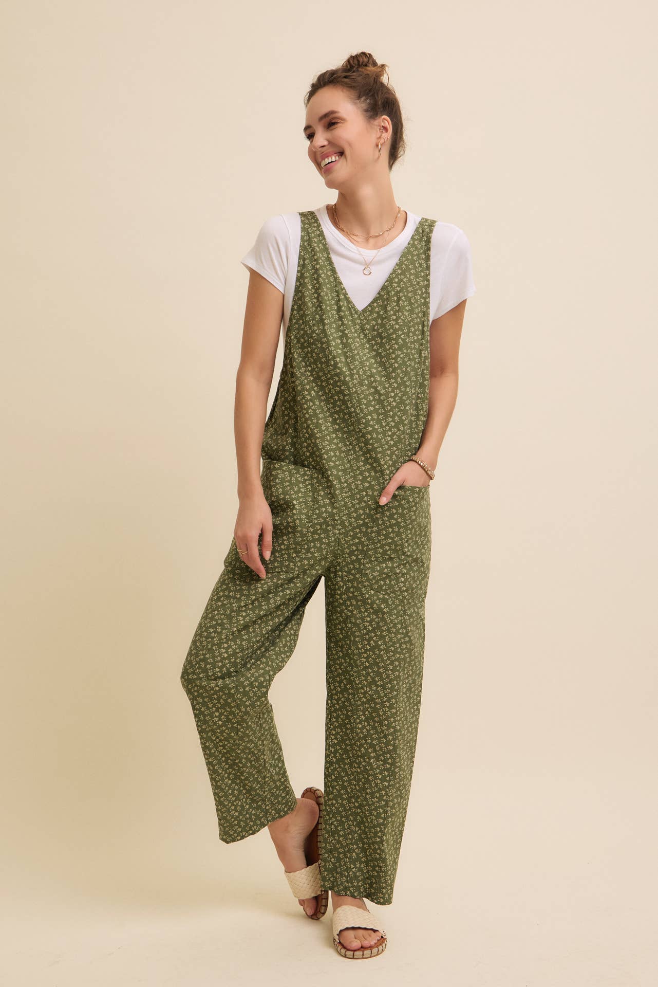 Floral Cotton Overalls