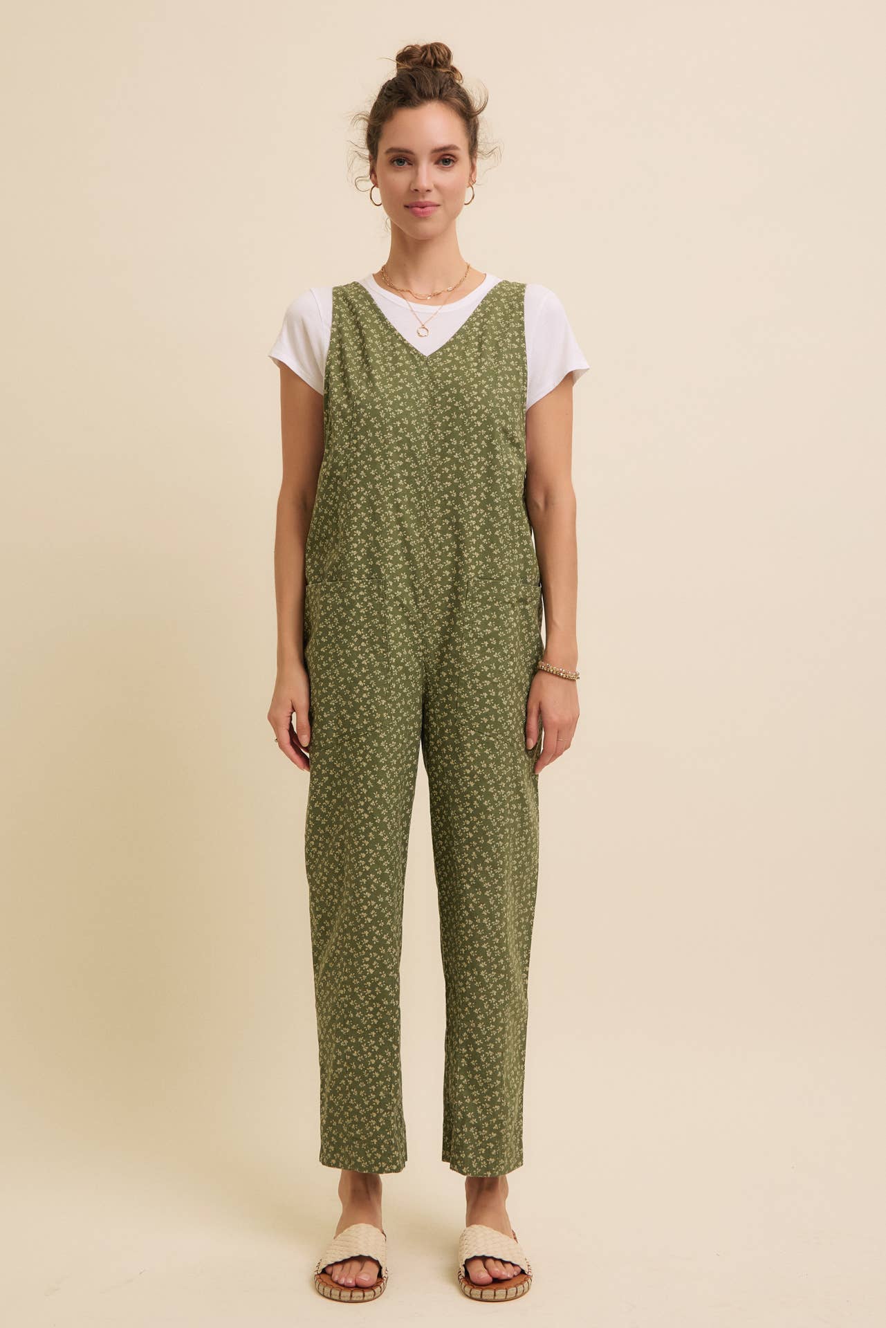 Floral Cotton Overalls