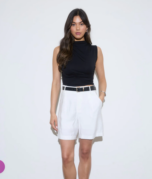 Mock Neck Sleeveless Top