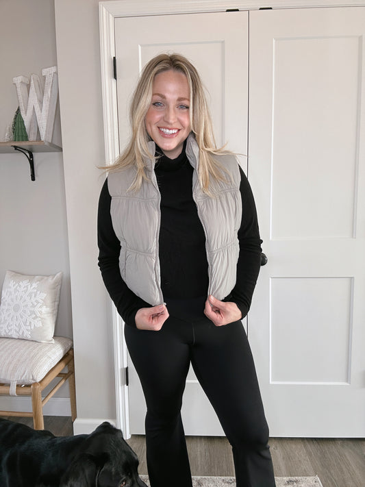The Basic Cropped Puffer Vest