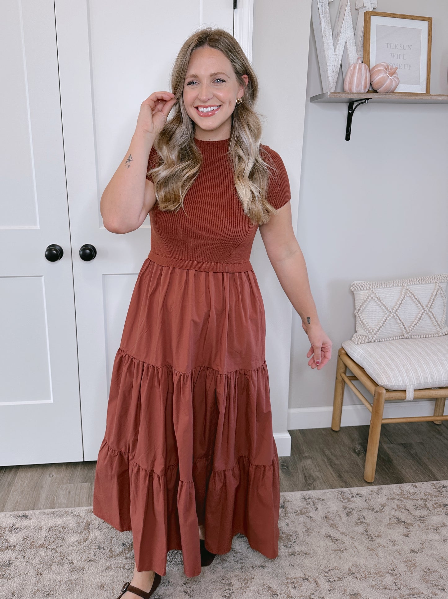 Mock Neck Maxi Sweater Dress