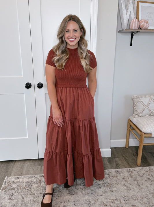Mock Neck Maxi Sweater Dress