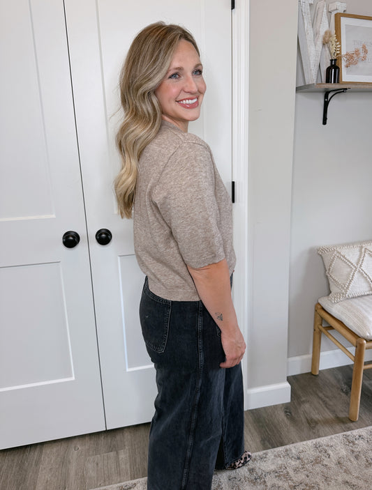 Short Sleeve Sweater Top