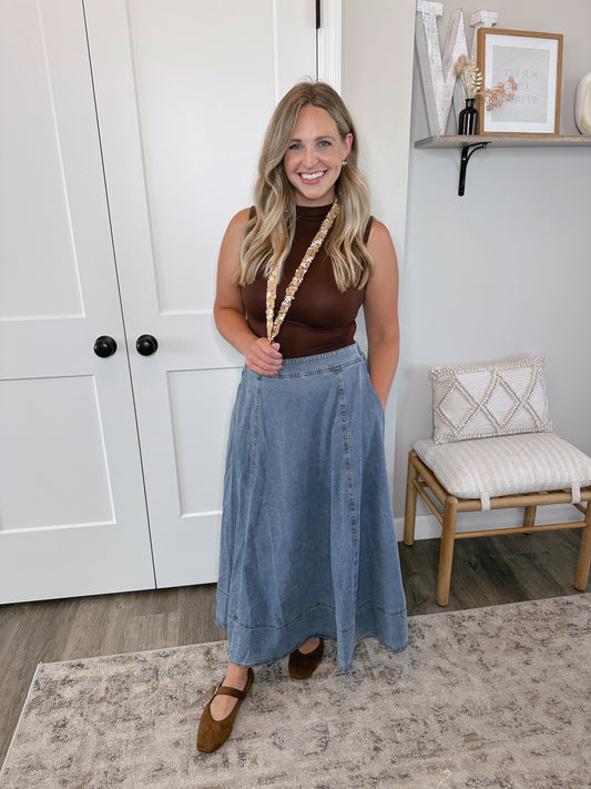 Denim Midi Skirt