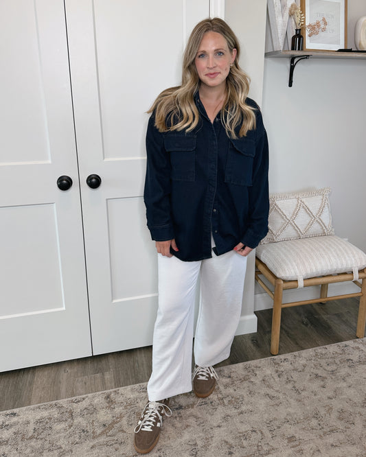 Dark Denim Button Down