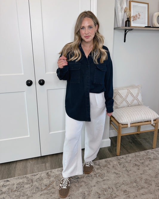 Dark Denim Button Down