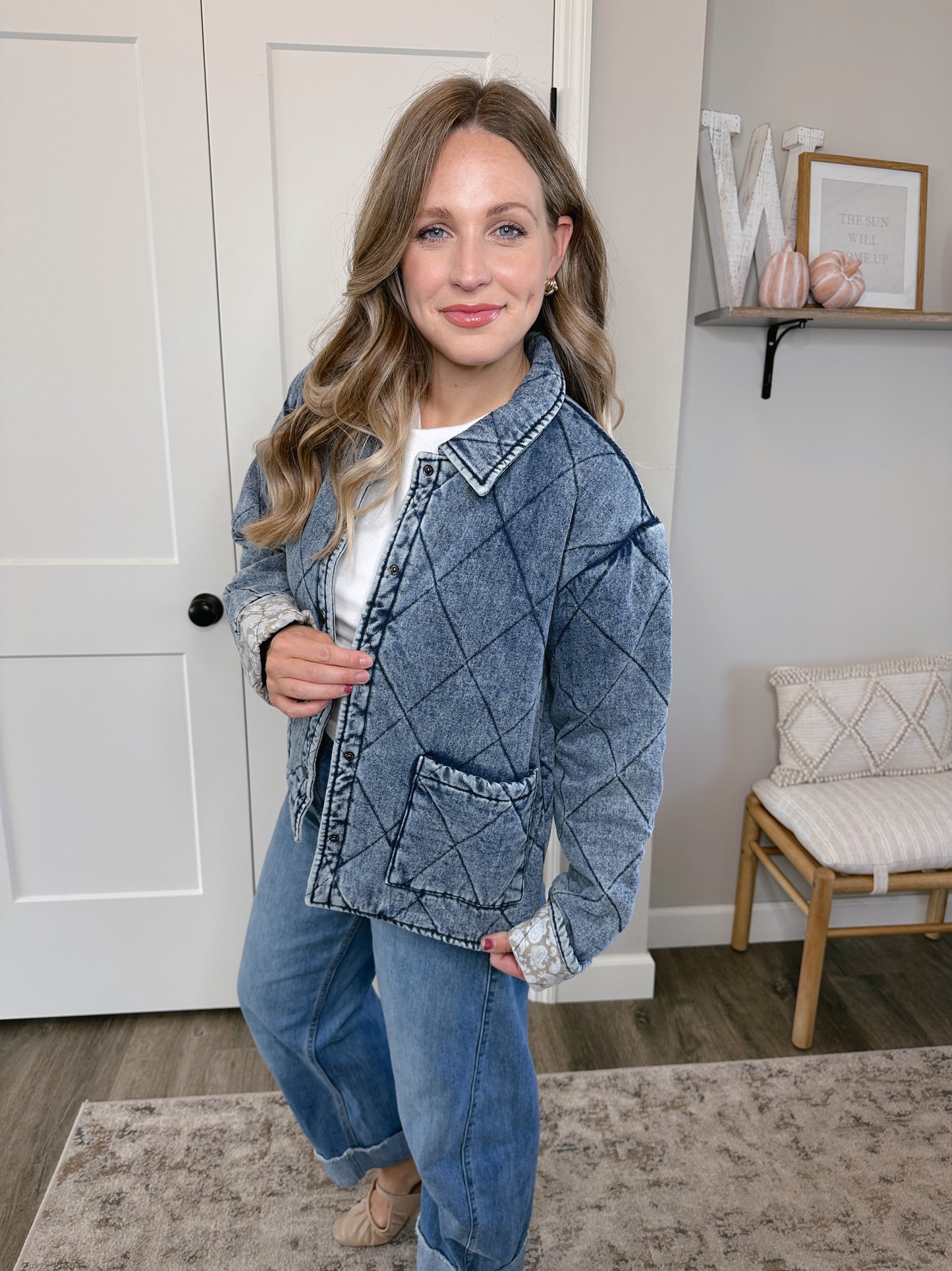 Quilted Denim Jacket