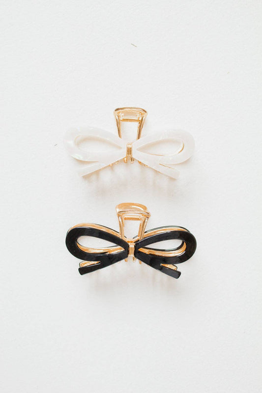 Adrienne Bow Claw Clip: White