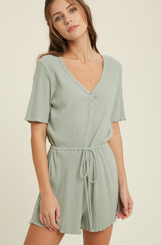 Ribbed Knit Romper