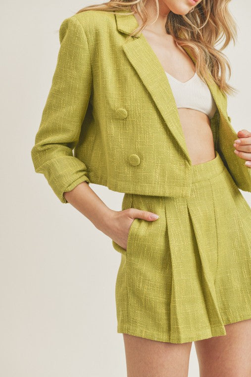 High Waisted Pleated Shorts