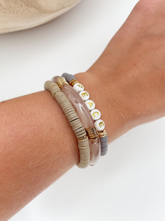 Peace Heishi Bracelet