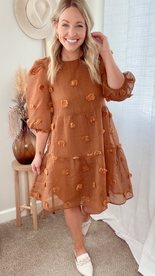 Texture Dot Babydoll Dress