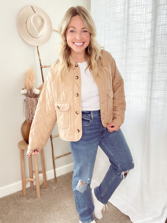 Button Up Quilted Jacket
