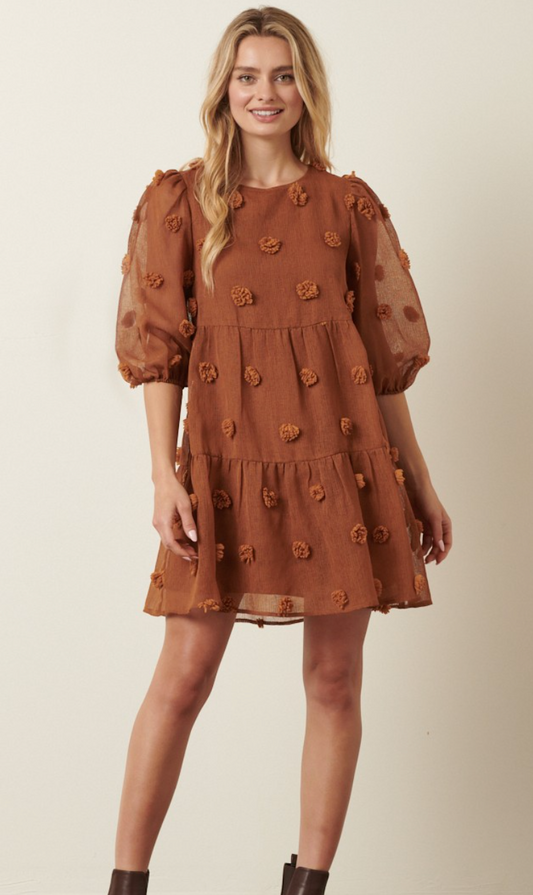 Texture Dot Babydoll Dress