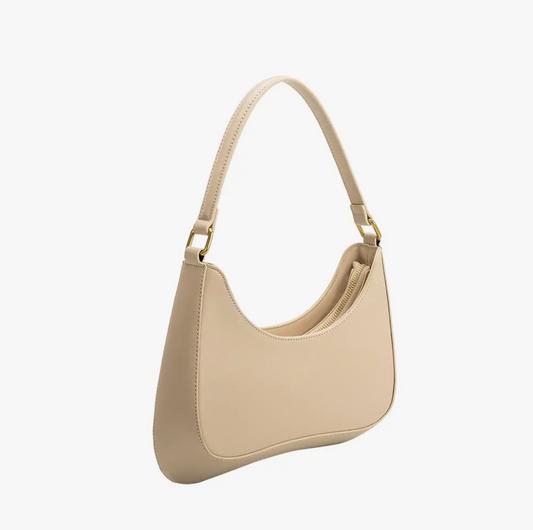 Yvonne Recycled Vegan Shoulder Bag in Cream